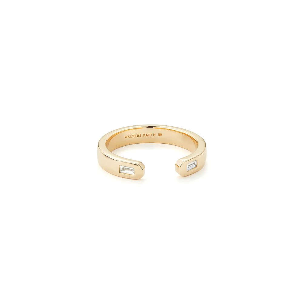 Walters Faith 18K Yellow Gold Baguette Ottoline Open Cuff Band